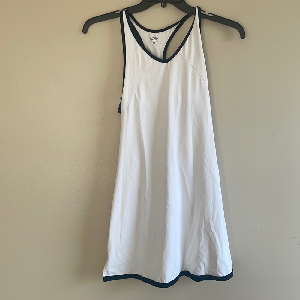 White and navy Champion athletic/tennis dress